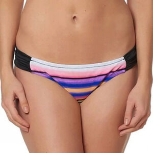 Pink Envelope Shirred Hipster Bikini Bottoms